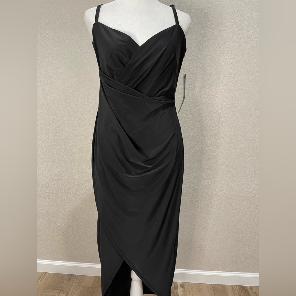 🆕 RACHEL RACHEL ROY Tulip Hem Faux Wrap Dress NWT